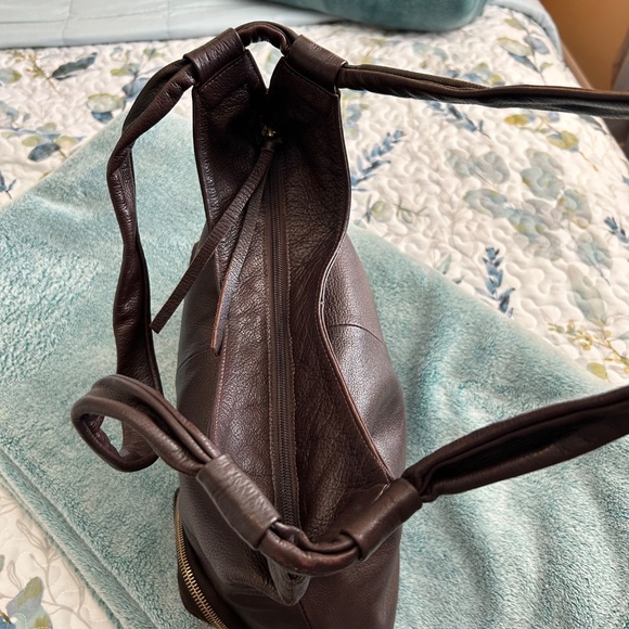Christopher Kon Vintage Leather Hobo Bag Chocolate Brown Made in Canada - Picture 9 of 17